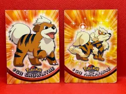 Pokemon Topps Growlithe #58 & Arcanine #59 1999 Topps TV Animation Non Holo - Image 1