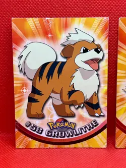 Pokemon Topps Growlithe #58 & Arcanine #59 1999 Topps TV Animation Non Holo - Image 2