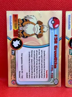 Pokemon Topps Growlithe #58 & Arcanine #59 1999 Topps TV Animation Non Holo - Image 5