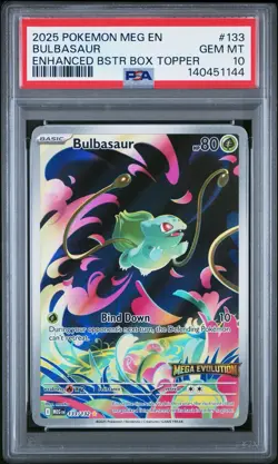 Pokemon Mega Evolutions Bulbasaur 133/132 Enhanced Topper Promo Stamped PSA 10 - Image 1