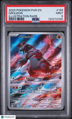 2023 Pokemon Par EN-Paradox Rift Groudon Illustration Rare PSA 9 199/182 - Image 1