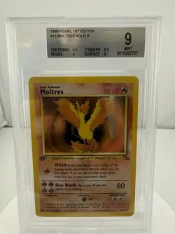 1999 Pokemon Fossil 1st Edition Holo Moltres 12/62 - BGS 9 Mint - Image 1