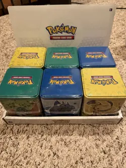 Factory Sealed 2022 Pokemon TCG Stacking Tins Display Lightning / Grass / Water - Image 1