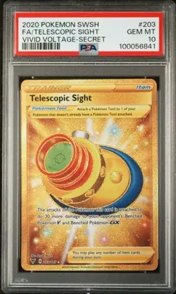 Telescopic Sight (Secret) - Pokemon - 203/185 Swsh04: Vivid Voltage Holo PSA 10 - Image 1