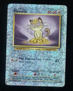 Pokemon Card Meowth 53/110 Legendary Collection Set Reverse Holo MP Creased #54 - Image 1