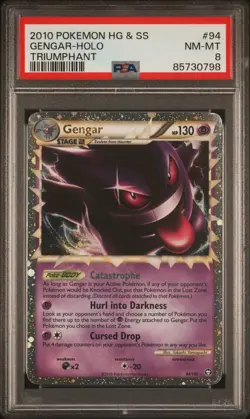 Gengar Holo Prime PSA 8 Heartgold & Soulsilver Triumphant #94 - Image 1