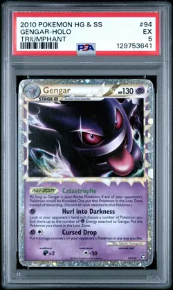 2010 POKEMON HEARTGOLD & SOULSILVER TRIUMPHANT #94 GENGAR-HOLO PSA 5 - Image 1