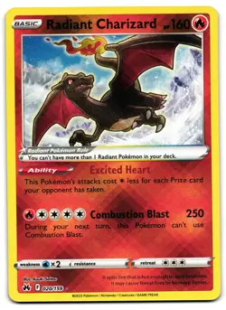 Radiant Charizard 020/159 - Crown Zenith Radiant Rare Pokemon TCG - NM Card - Image 1