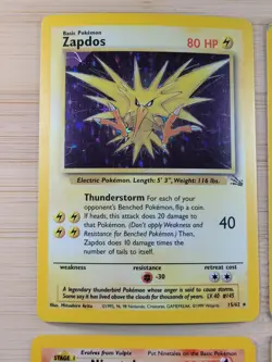 Pokemon Cards Base Set Holo 1st Edition Machamp, Ninetails, Zapdos & Alakazam - Image 2