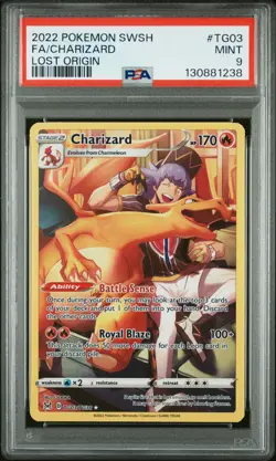 POKEMON CARDS CHARIZARD #TG03 TG03/TG30 LOST ORIGIN FULL ART RARE PSA 9 MINT - Image 1