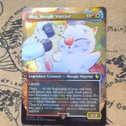 Mog, Moogle Warrior (Borderless) (Chocobo Track Foil) - Commander: FINAL FANTASY - Image 1
