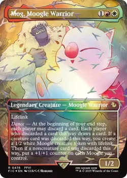 FOIL - Mog, Moogle Warrior (Borderless) (Chocobo Track Foil) - Commander: FINAL - Image 1