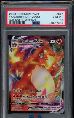 PSA 10 Charizard VMAX 020/189 Swsh03: Darkness Ablaze Holo Pokemon - Image 1