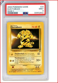 2000 Pokemon Game Electabuzz 024/130 Base Set 2 Regular PSA 9 - Image 1