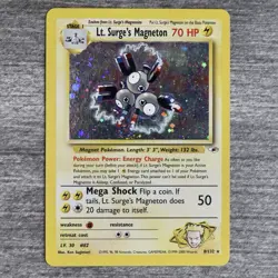 Lt. Surge’s Magneton 8/132 Holo Rare Gym Challenge Pokemon Card MP-LP - Image 1