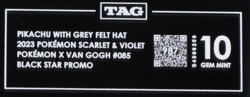 2023 SVP Pokemon X Van Gogh Promo #085 Pikachu With Grey Felt Hat TAG 10 (987) - Image 3