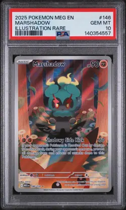 2025 POKEMON MEG EN-MEGA EVOLUTION ILLUSTRATION RARE #146 MARSHADOW PSA 10 - Image 1