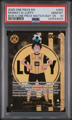 PSA 10 One Piece Monkey D Luffy BVB x Matchday 2025 #ST13-003 - Image 1