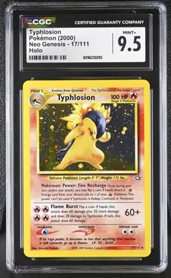 CGC 9.5 MINT+ Typhlosion 2000 Neo Genesis 17/111 Holo Pokemon Card - Image 1