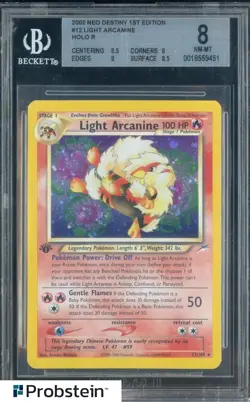 2002 Pokemon TCG Neo Destiny 1st Edition #12 Light Arcanine Holo R BGS 8 NM-MT - Image 1