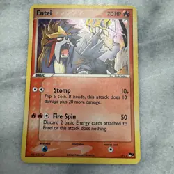 Pokemon TCG Entei 1/17 Pop Series 2 (MP) Holo Rare - Image 1