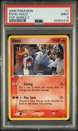 Pokemon Entei POP Series 2 Holo #1 PSA 9 Mint - Image 1