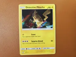 Detective Pikachu Pokemon Card - Detective Pikachu 10/18 Detective Pikachu Holo - Image 1
