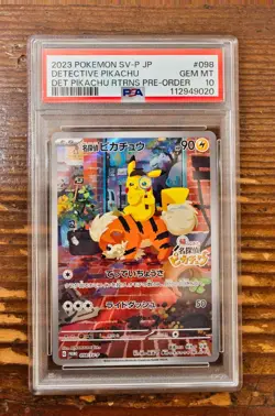 PSA 10 Detective Pikachu Art Rare 098 Returns Pre-Order Promo SV-P Pokemon Card - Image 1