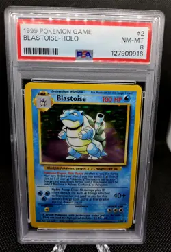 1999 POKEMON GAME BLASTOISE-HOLO, Professionally Graded, PSA 8, NM-MINT - Image 1