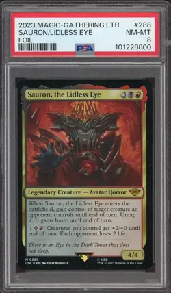 MTG FOIL Sauron, the Lidless Eye - The Lord of the Rings #288 PSA 8 - Image 1