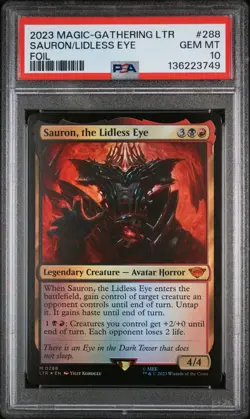 2023 MTG FOIL Sauron, the Lidless Eye - LOTR #288 PSA 10 GEM MINT - POP 4! - Image 1