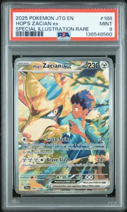 2025 POKEMON JTG EN-JOURNEY TOGETHER #186 HOP'S ZACIAN EX PSA 9 - Image 1