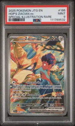 2025 POKEMON JTG EN-JOURNEY TOGETHER #186 HOP'S ZACIAN EX PSA 9 - Image 1