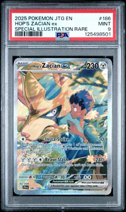 2025 POKEMON JTG EN-JOURNEY TOGETHER #186 HOP'S ZACIAN EX PSA 9 - Image 1