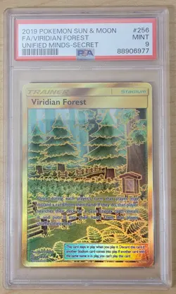 Viridian Forest Full Art 2018 Pokemon #256 - Unified Minds Secret - PSA 9 Mint!! - Image 1