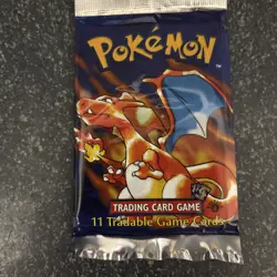 Sealed Unweighed Pokemon Base Set Black Triangle Booster Pack - Charizard Art - Image 2