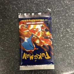 Sealed Unweighed Pokemon Base Set Black Triangle Booster Pack - Charizard Art - Image 5