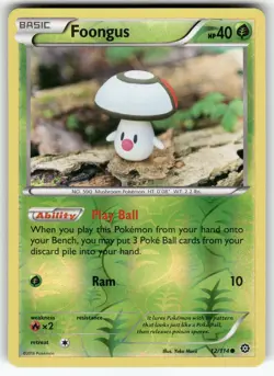 Foongus XY - Steam Siege Common,Reverse Holo Pokemon Near Mint or Better - Image 1