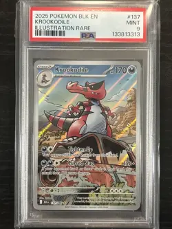2025 POKEMON BLK EN-BLACK BOLT ILLUSTRATION RARE #137 KROOKODILE PSA 9 - Image 1