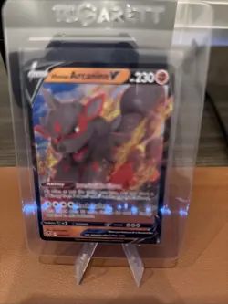 Hisuian Arcanine V 090/195 SWSH Silver Tempest Ultra Rare Holo Pokemon 2022 NM - Image 1