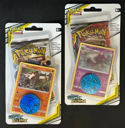 POKEMON SUN MOON COSMIC ECLIPSE BLISTER BOOSTER PACK NEW MISMAGIUS & TERRAKION - Image 1