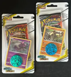 POKEMON SUN MOON COSMIC ECLIPSE BLISTER BOOSTER PACK NEW MISMAGIUS & TERRAKION - Image 1