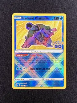 Pokemon Card TCG - Radiant Blastoise 018/078 Radiant Holo Rare - Pokemon GO - NM - Image 1