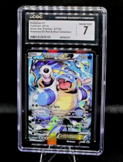 2016 CGC 7 NM Blastoise EX Full Art Holo #XY122 Pokemon XY Black star Promo - Image 1