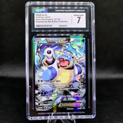 2016 CGC 7 NM Blastoise EX Full Art Holo #XY122 Pokemon XY Black star Promo - Image 2