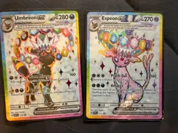 Pokemon TCG Umbreon Ex Espeon Ex Svp 175 176 Promo Pair NM Prismatic Evolution - Image 1