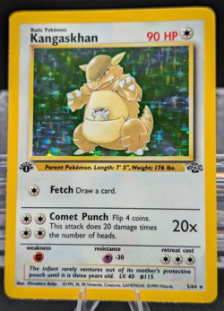 Pokemon 1st Edition Kangaskhan 5/64 Jungle TCG Rare Holo Card 1999 WOTC - Image 1