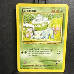 Pokemon TCG Bulbasaur Base Set 44/102 Unlimited Common Card WOTC Played MP - Image 1