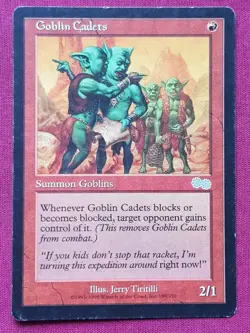 Magic The Gathering URZA'S SAGA GOBLIN CADETS red card MTG - Image 1