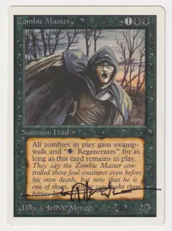 Signed Zombie Master MP Unlimited Artist Jeff A. Menges 1993 WOTC MTG Magic Rare - Image 1